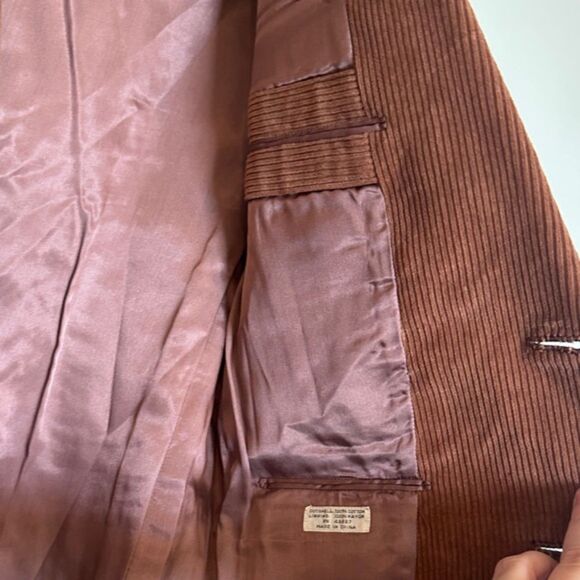 Vintage Mens Corduroy Lapel Blazer 37R Two Buttons Leisure Sport Coat Jacket - Picture 8 of 15